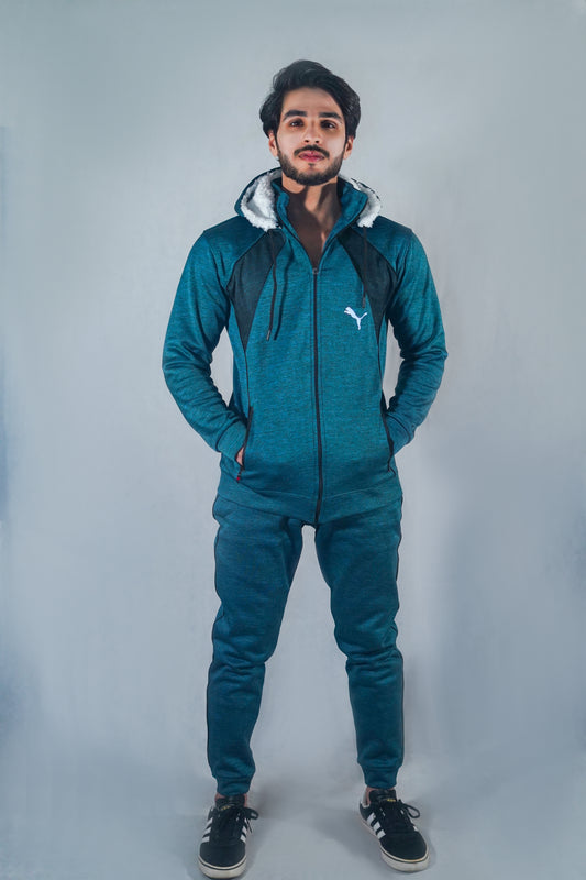 PU Premium Tracksuit with detachable hood (zinc)