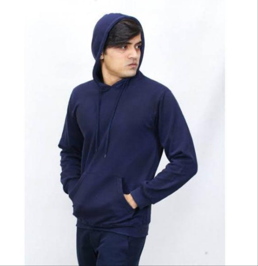 Men's Fleece Hoodie Plain Design Comfortable & Stylish