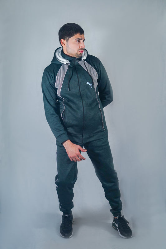 PU Premium Tracksuit with Detachable Hood